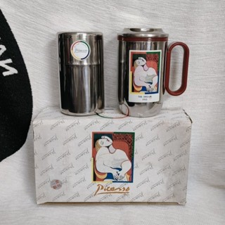 不鏽鋼保溫杯+不鏽鋼茶葉密封罐(全新久放)畢卡索隨身泡茶組