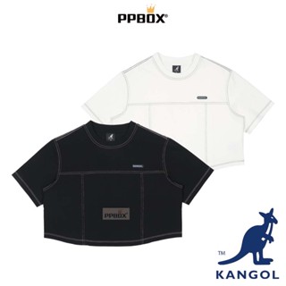 KANGOL 袋鼠 女款 短版 線條 短T【65221001】時尚 T恤 短袖 上衣 衣服 女裝 涼感 日韓穿搭