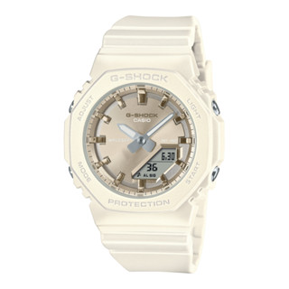 CASIO G-SHOCK 八角農家橡樹 雙顯錶錶 女錶 白色柔光-GMA-P2100ST-7A