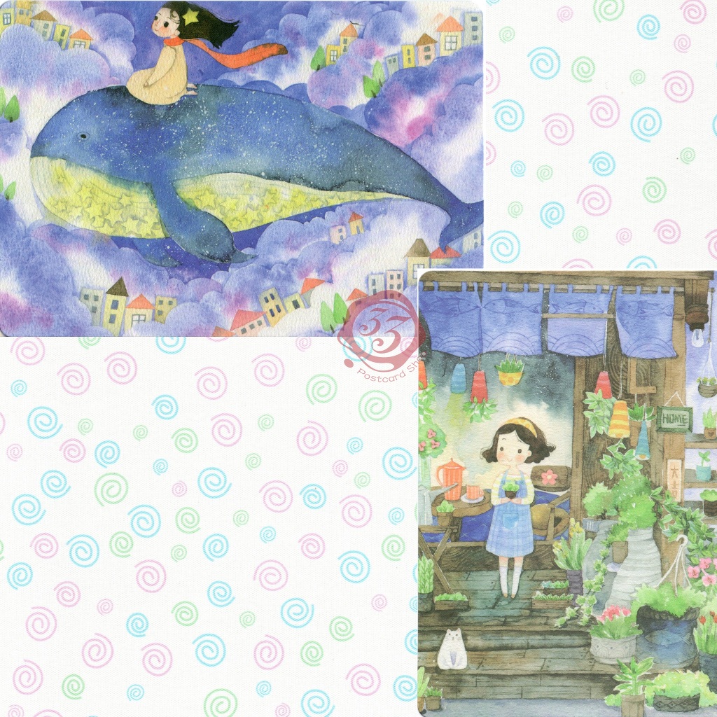【33明信片本舖】中國原創明信片 紙心明信片 童話遨遊 ※一組2張※ ※大尺寸※