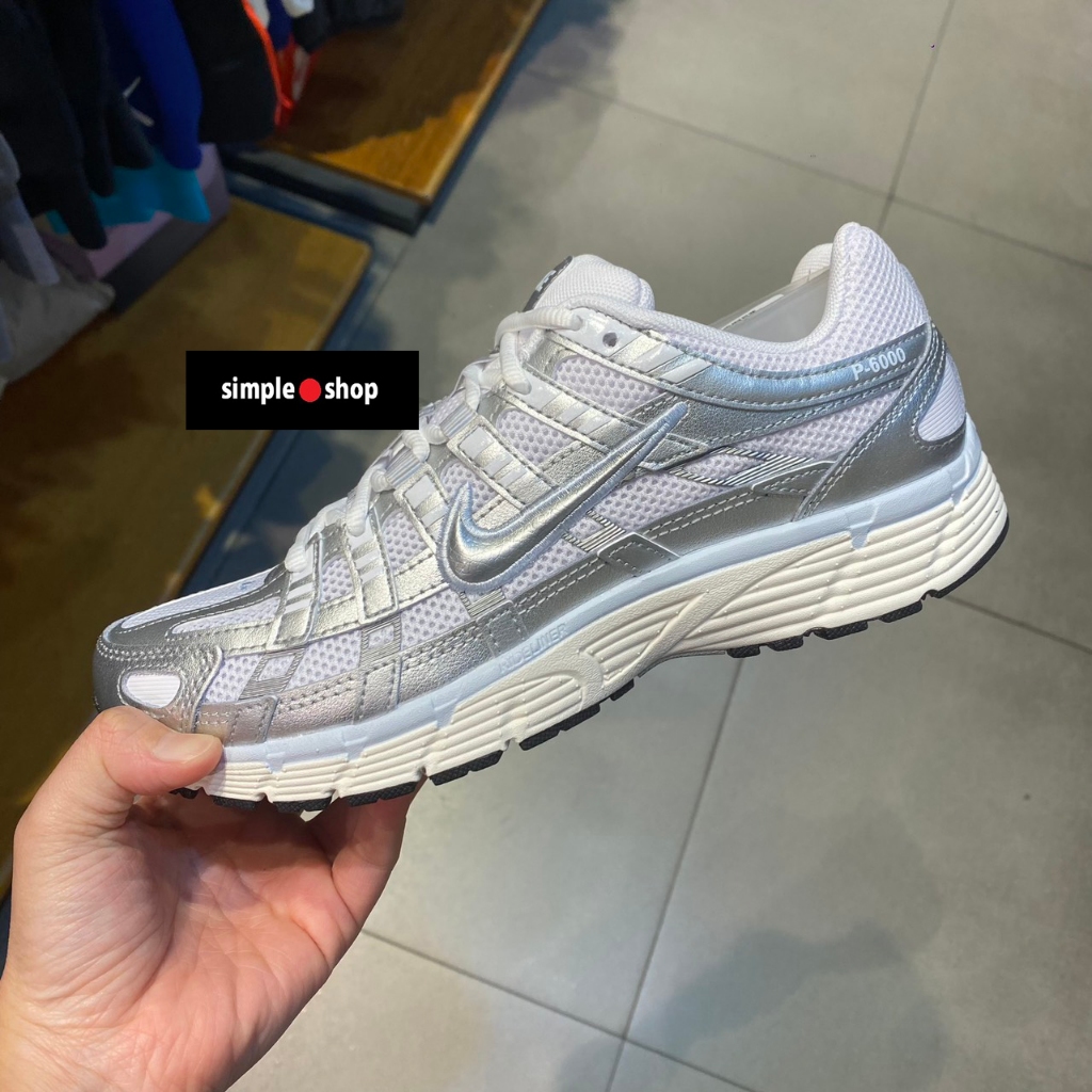 【Simple Shop】NIKE P6000 金屬銀 運動鞋 復古 慢跑鞋 老爹鞋 女款 BV1021-106