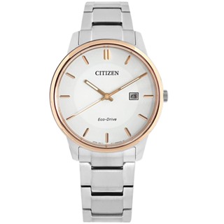 CITIZEN / 光動能 簡約時尚 藍寶石水晶玻璃 日期 不鏽鋼男錶 白色 / BM6979-74A / 40mm