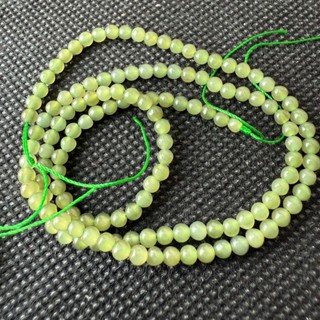 優質天然–翠綠小顆粒 和闐玉 和田玉【3mm+】(39公分半成品)圓珠ღ手工DIY手鏈/腳鍊/耳環/戒指/項鍊/飾品隔珠