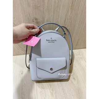 免運✨臺灣現貨✨美國🇺🇸Kate spade 尼龍 防刮 牛皮 迷你 拉鍊 後揹包 手提 小後背 雙肩 揹包 黑色 灰色