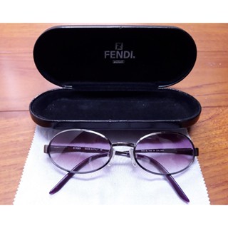 【Vivian 二手物】FENDI 芬迪太陽眼鏡黑色金屬鏡框墨鏡
