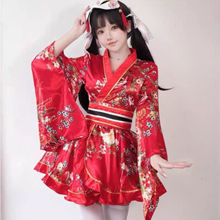 【限時 免運】傳統和服 cosplay 服裝 新款夏日和風印花 改良 和服浴衣 女士 套裝 性感純欲風 浴衣 腰帶 日式