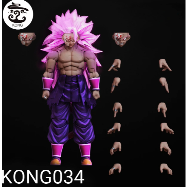 kong 034 粉紅 黑 悟空 超三 型態  七龍珠 非shf 12吋 二手無缺損