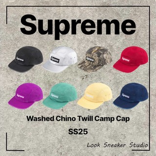 路克 Look👀 Supreme Washed Chino Twill Camp Cap 落葉 帽子 五分割 SS25