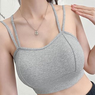 【Fee現貨7色】乳膠墊交叉美背小可愛🔥韓版 女背心 女上衣 小可愛 美背 乳膠墊 女上衣 小背心 細肩帶背心 胸墊背心