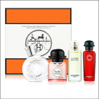 Hermes 愛馬仕 迷你香水禮盒7.5mlx2(絲巾/緋紅火參)