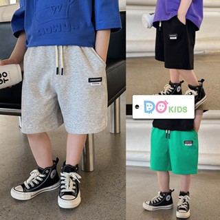 DO Kids童裝 臺灣現貨-字母標籤純色短褲 夏季新品 男童 女童 兒童 中小童 棉質 短褲 休閒褲 五分褲