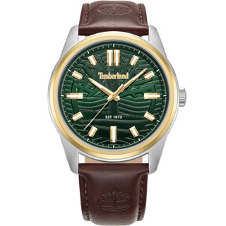 Timberland 天柏嵐 NORTHBRDIGE系列 休閒腕錶 皮帶-綠/棕45mm(TDWGB0041206)