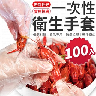 【100入】 一次性手套 拋棄式手套 手扒雞手套 透明手套 衛生手套 一次性透明手套 清潔手套 拋棄手套 衛生手套 手套