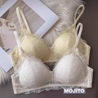 「MOJITO」婉轉溫柔‧蒲公英花卉蕾絲小胸平胸無鋼圈內衣舒適透氣三角杯不空杯微集中胸罩（5色選） S-XL