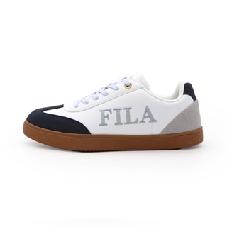 fila emblem 白藍 麂皮 休閒 復古 板鞋 男款 b5825【新竹皇家1-c942y-133】