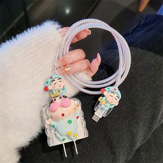 韓風ins立體搞怪眼罩蠟筆小新蘋果13/14充電器保護殼iPhone12promax適用20w數據線保護套矽膠軟殼