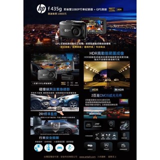 HP F435g 前後雙1080P+GPS測速 汽車行車記錄器