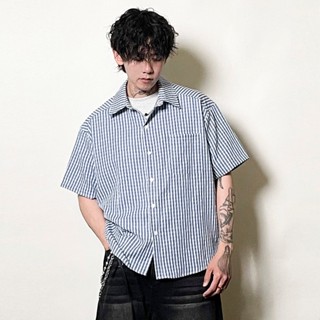 日系City boy復古細格紋口袋襯衫
