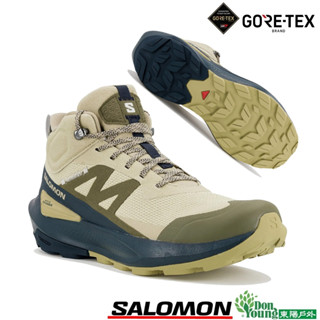 【SALOMON 法國】男中筒登山鞋GT ELIXIR ACTIV MID GTX巖綠/碳藍/灰474571