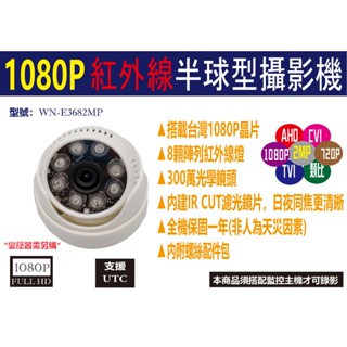 【穩佳監控網】臺灣出貨-監視器-室內半球型高畫質畫質1080P/720P/ AHD、TVI、CVI、類比四合一攝影機