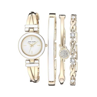 ANNE KLEIN 時尚造型閃耀手錶x手鍊禮盒組 金色 AK/3284WTST 【全新福利品】