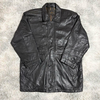 GIANNI VALENTINO 小羊皮排扣拉鍊翻領夾克 皮衣外套