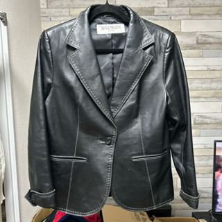 女款BALMAIN PARIS 小羊皮西裝夾克 皮衣外套