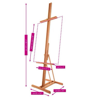 義大利製造 MABEF M25 LYRE EASEL M/25 輕便型展示畫架 可垂直 可水平 油畫 水彩 2用