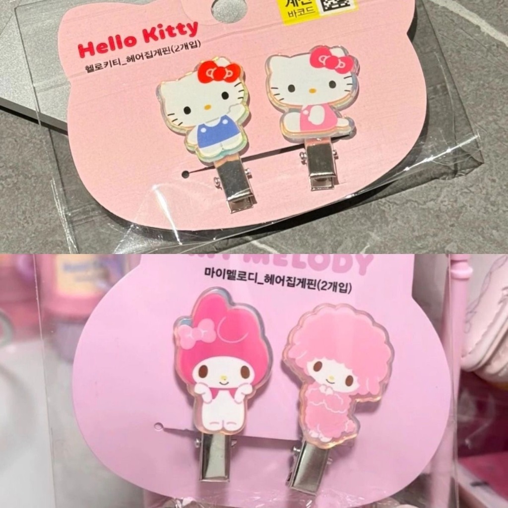 Kitty髮夾 美樂蒂髮夾🎀 可愛三麗歐卡通美樂蒂凱蒂貓髮夾甜美劉海邊夾少女鴨嘴頭飾劉海髮飾 kitty髮飾 三麗歐髮夾