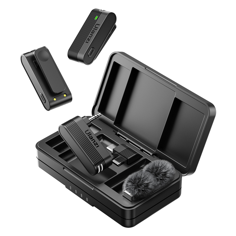 Ulanzi A100 一拖二 領夾麥克風 TypeC Lightning 適用相機 手機 帶降噪功能