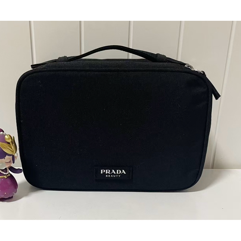 【PRADA】海外彩妝櫃滿額贈✨雙層化妝包 收納包 盥洗包 內附鏡子