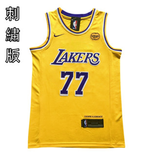 NBA球衣 湖人隊 東契奇球衣 刺繡 77號 Doncic 電繡 球衣 籃球訓練服 速乾SW 主場球衣 籃球上衣 球迷版