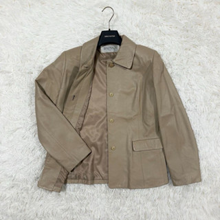 女款BALMAIN PARIS 小羊皮排扣翻領夾克 皮衣外套