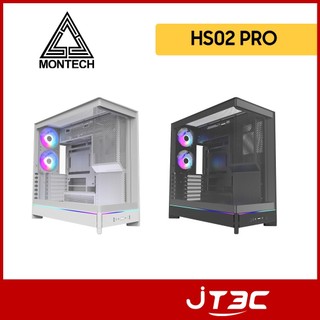 MONTECH君主 HS02 PRO 全景玻璃電腦機殼 ATX/可翻轉機身/預裝5風扇/顯示卡400mm/塔散175mm