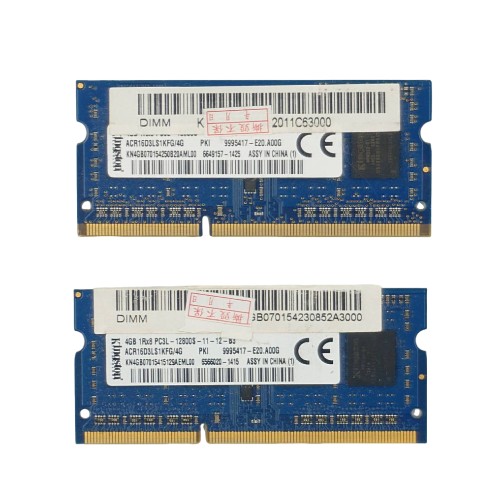 二手現貨 金士頓 Kingston DDR3 1600 ACR16D3LS1KFG 4GB*2 共8GB 筆電 記憶體