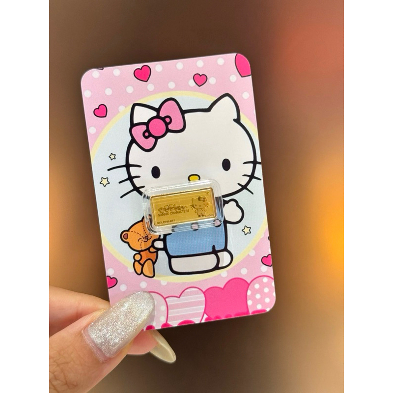 金大囍銀樓發票保證書kitty小金條現貨999.9純金收藏投資生日禮物天