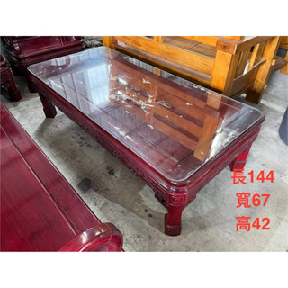 桃園OK二手傢俱-漂亮 仿古實木 鑲貝茶几/客廳桌/泡茶桌