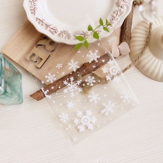 Sunday【現貨速發】100枚 透明大雪花禮品包裝袋 自粘袋 糖果袋 飾品袋 手工皂袋 自黏袋 雪花包裝袋