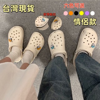 臺灣現貨 布希鞋 情侶款 洞洞鞋 拖鞋男 外穿軟底拖鞋 防滑包頭懶人鞋 涼鞋 厚底拖鞋 兩穿包頭半拖鞋 沙灘鞋 穆勒鞋