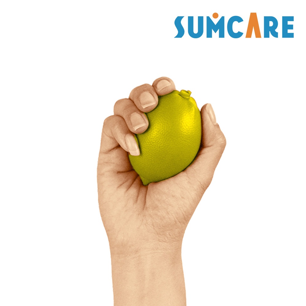 【勝美爾SUMCARE】台灣製-樂齡握力檸檬球-黃色｜刺激肌肉 攜帶 輕巧 易清潔  TPR安全材質