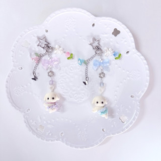 🎀森林家族🎀全新正版 二創 森林家族寶寶 垂耳兔寶寶（花朵吊飾） 手作吊飾/鑰匙圈/手機吊飾 交換禮物