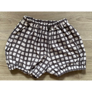 Uniqlo 灰色格紋微蓬燈籠短褲100碼