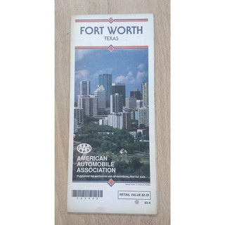 二手 AAA Maps - Fort Worth 沃思堡 Texas (1993)