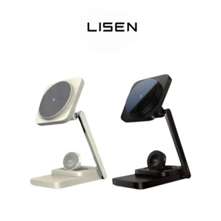 【LISEN】桌面三合一無線充摺疊支架 折疊支架 充電支架 無線支架 手機充電 手錶充電 耳機充電 充電座 2E553