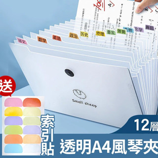 【宅千金】透明風琴夾 A4透明資料夾 風琴夾 風琴包 12層檔案夾 檔案扣 分類夾 收納袋 資料夾 書套 收納夾
