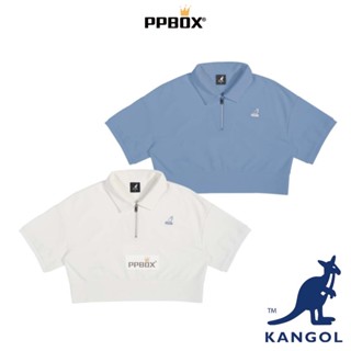 KANGOL 袋鼠 女款 半開 立領 短T【65221015】時尚 T恤 短袖 上衣 衣服 女裝 涼感 日韓穿搭