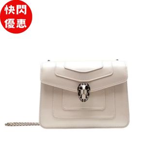 Bvlgari 寶格麗 289769 Serpenti 蛇頭迷你小牛皮肩揹包 淨白瑪瑙珠光色