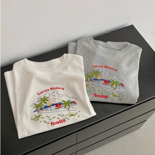 現貨/訂製水柔棉+精美刺繡 高階感海島刺繡寬鬆顯瘦短袖上衣 (大版) 2色 刺繡 t恤 質感女裝 2025春夏女裝