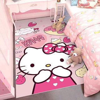 臥室床邊地毯 hello kitty圖案地墊 進門口 門墊 防滑地毯 卡通地墊 可愛凱蒂貓長方形地毯 長方形地墊 吸水
