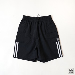 貳柒商店) ADIDAS 3S CARGO SHORTS 女款 黑色 三葉草 短褲 大口袋 抽繩 三線 JH1077